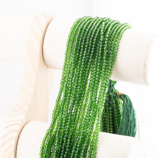 Perline Di Cristalli Rondelle Sfaccettate 3,5x2,5mm 10 FILI Su Filo Di Cotone Pronti all'uso