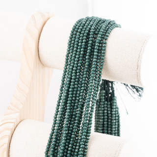 Perline Di Cristalli Rondelle Sfaccettate 3,5x2,5mm 10 FILI Su Filo Di Cotone Pronti all'uso