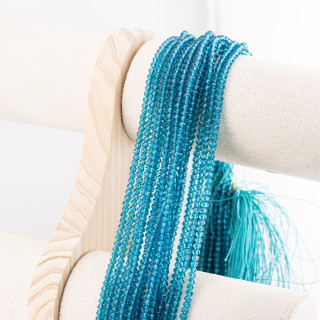 Perline Di Cristalli Rondelle Sfaccettate 3,5x2,5mm 10 FILI Su Filo Di Cotone Pronti all'uso