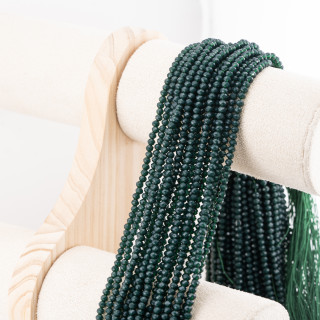 Perline Di Cristalli Rondelle Sfaccettate 3,5x2,5mm 10 FILI Su Filo Di Cotone Pronti all'uso