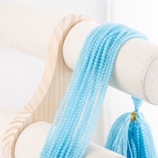 Perline Di Cristalli Rondelle Sfaccettate 3,5x2,5mm 10 FILI Su Filo Di Cotone Pronti all'uso