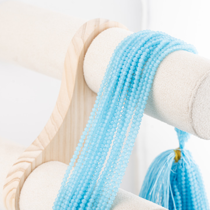 Perline Di Cristalli Rondelle Sfaccettate 3,5x2,5mm 10 FILI Su Filo Di Cotone Pronti all'uso