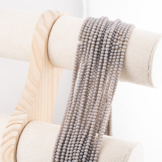 Perline Di Cristalli Rondelle Sfaccettate 3,5x2,5mm 10 FILI Su Filo Di Cotone Pronti all'uso