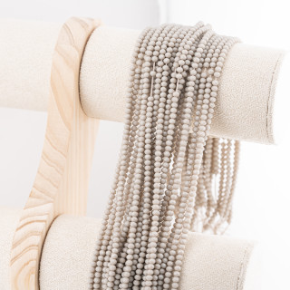 Perline Di Cristalli Rondelle Sfaccettate 3,5x2,5mm 10 FILI Su Filo Di Cotone Pronti all'uso