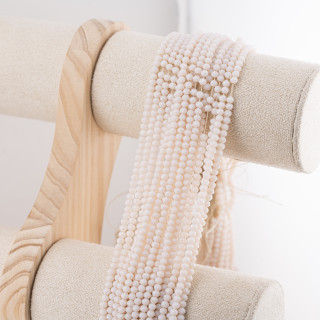 Perline Di Cristalli Rondelle Sfaccettate 3,5x2,5mm 10 FILI Su Filo Di Cotone Pronti all'uso