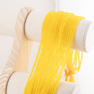 Perline Di Cristalli Rondelle Sfaccettate 3,5x2,5mm 10 FILI Su Filo Di Cotone Pronti all'uso