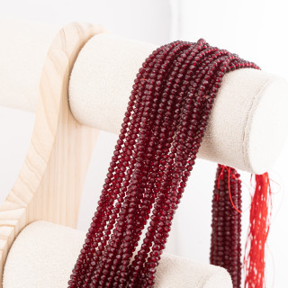 Perline Di Cristalli Rondelle Sfaccettate 3,5x2,5mm 10 FILI Su Filo Di Cotone Pronti all'uso