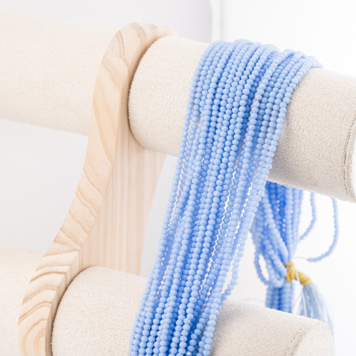 Perline Di Cristalli Rondelle Sfaccettate 3,5x2,5mm 10 FILI Su Filo Di Cotone Pronti all'uso