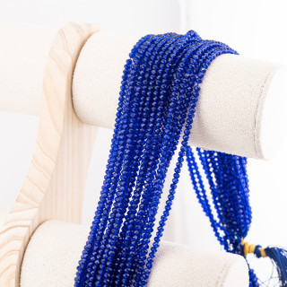 Perline Di Cristalli Rondelle Sfaccettate 3,5x2,5mm 10 FILI Su Filo Di Cotone Pronti all'uso