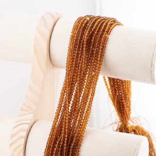 Perline Di Cristalli Rondelle Sfaccettate 3,5x2,5mm 10 FILI Su Filo Di Cotone Pronti all'uso