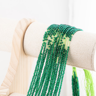 Perline Di Cristalli Rondelle Sfaccettate 3,5x2,5mm 10 FILI Su Filo Di Cotone Pronti all'uso