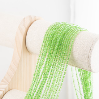 Perline Di Cristalli Rondelle Sfaccettate 3,5x2,5mm 10 FILI Su Filo Di Cotone Pronti all'uso