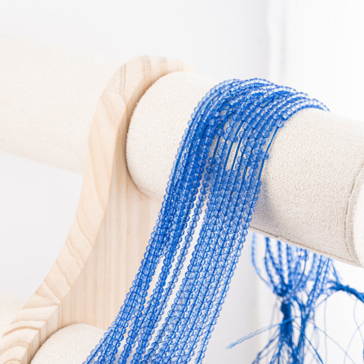 Perline Di Cristalli Rondelle Sfaccettate 3x2mm 10 FILI Su Filo Di Cotone Pronti all'uso