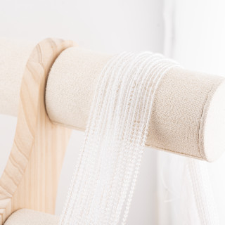 Perline Di Cristalli Rondelle Sfaccettate 3,5x2,5mm 10 FILI Su Filo Di Cotone Pronti all'uso Bianco Latte Trasparente