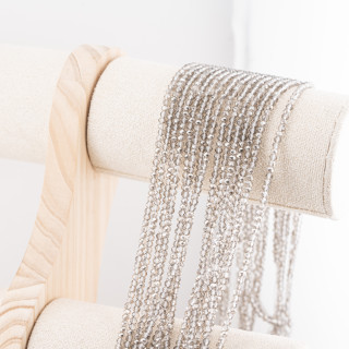 Perline Di Cristalli Rondelle Sfaccettate 3x2mm 10 FILI Su Filo Di Cotone Pronti all'uso Grigio Fumé Trasparente