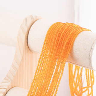 Perline Di Cristalli Rondelle Sfaccettate 3x2mm 10 FILI Su Filo Di Cotone Pronti all'uso