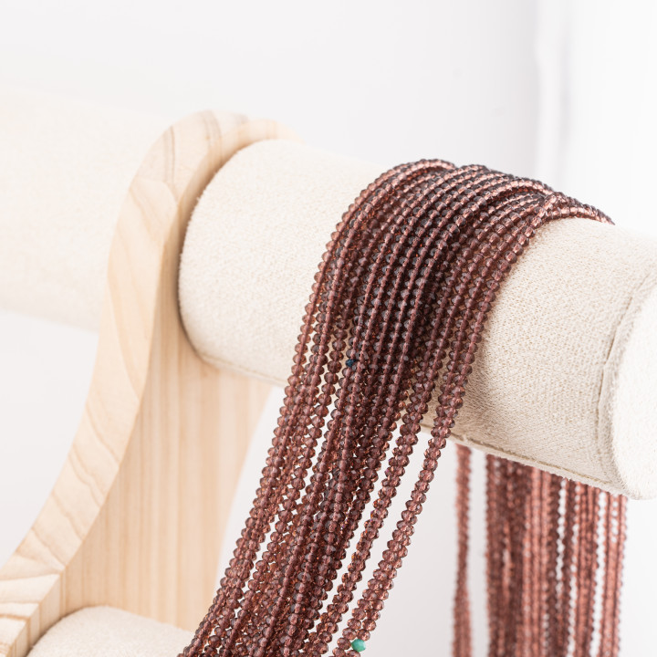 Perline Di Cristalli Rondelle Sfaccettate 3x2mm 10 FILI Su Filo Di Cotone Pronti all'uso