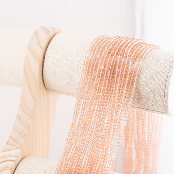 Perline Di Cristalli Rondelle Sfaccettate 3x2mm 10 FILI Su Filo Di Cotone Pronti all'uso