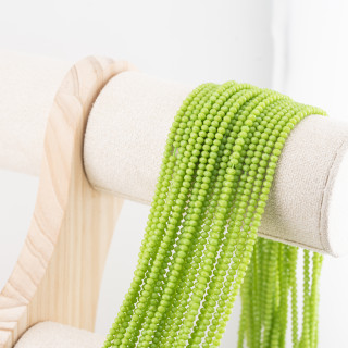 Perline Di Cristalli Rondelle Sfaccettate 3x2mm 10 FILI Su Filo Di Cotone Pronti all'uso