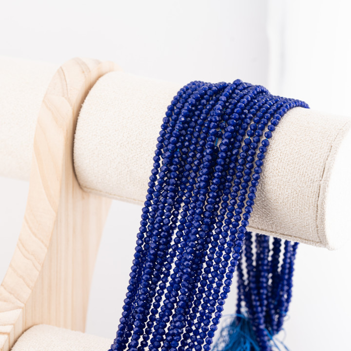 Perline Di Cristalli Rondelle Sfaccettate 3x2mm 10 FILI Su Filo Di Cotone Pronti all'uso