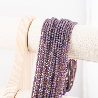 Perline Di Cristalli Rondelle Sfaccettate 3x2mm 10 FILI Su Filo Di Cotone Pronti all'uso