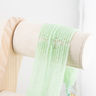Perline Di Cristalli Rondelle Sfaccettate 3x2mm 10 FILI Su Filo Di Cotone Pronti all'uso Verde Menta
