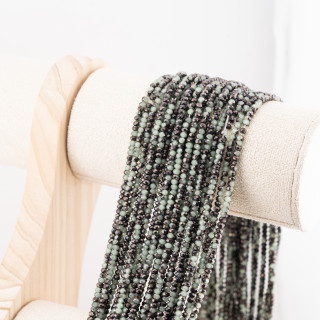 Perline Di Cristalli Rondelle Sfaccettate 3x2mm 10 FILI Su Filo Di Cotone Pronti all'uso