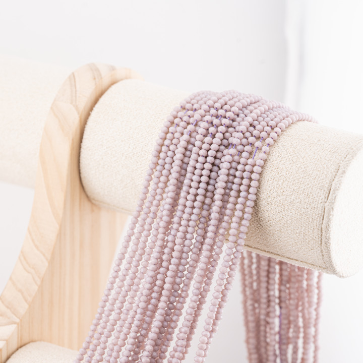 Perline Di Cristalli Rondelle Sfaccettate 3x2mm 10 FILI Su Filo Di Cotone Pronti all'uso