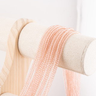 Perline Di Cristalli Rondelle Sfaccettate 3x2mm 10 FILI Su Filo Di Cotone Pronti all'uso Rosa Trasparente