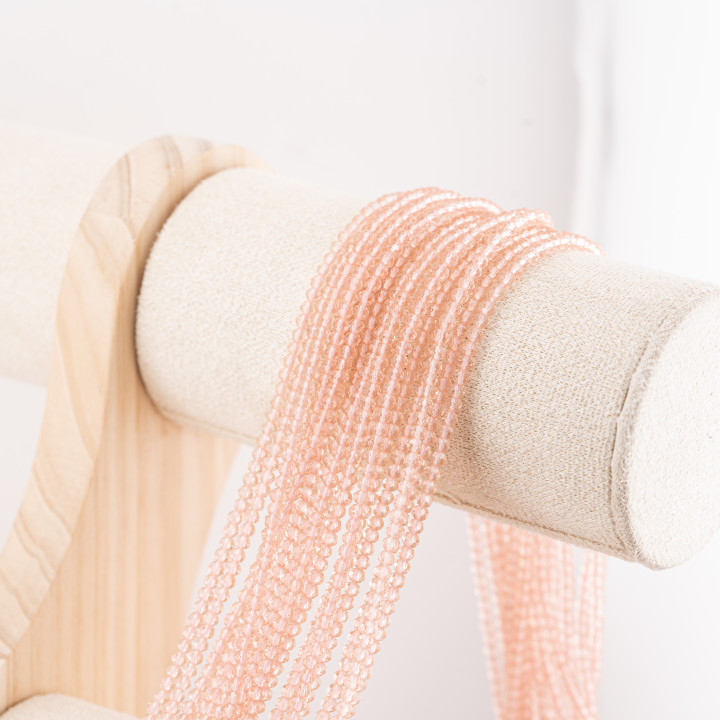 Perline Di Cristalli Rondelle Sfaccettate 3x2mm 10 FILI Su Filo Di Cotone Pronti all'uso