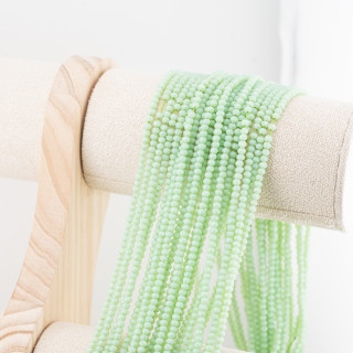 Perline Di Cristalli Rondelle Sfaccettate 3x2mm 10 FILI Su Filo Di Cotone Pronti all'uso