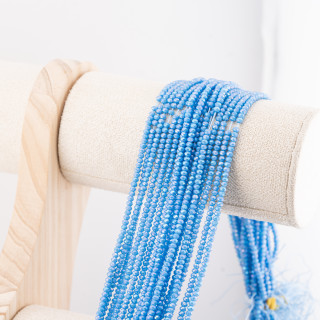 Perline Di Cristalli Rondelle Sfaccettate 3x2mm 10 FILI Su Filo Di Cotone Pronti all'uso