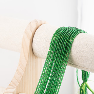 Perline Di Cristalli Rondelle Sfaccettate 3x2mm 10 FILI Su Filo Di Cotone Pronti all'uso