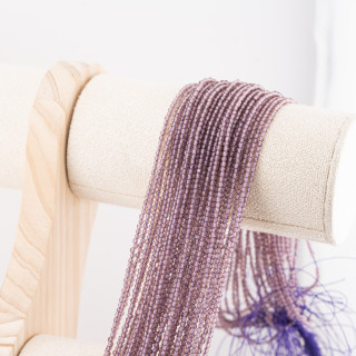 Perline Di Cristalli Rondelle Sfaccettate 3x2mm 10 FILI Su Filo Di Cotone Pronti all'uso