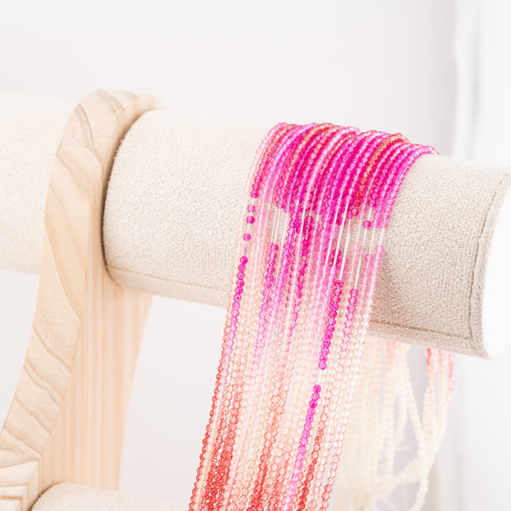 Perline Di Cristalli Rondelle Sfaccettate 3x2mm 10 FILI Su Filo Di Cotone Pronti all'uso