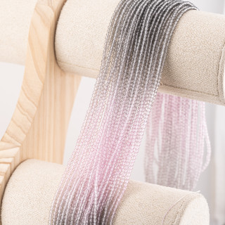 Perline Di Cristalli Rondelle Sfaccettate 3x2mm 10 FILI Su Filo Di Cotone Pronti all'uso