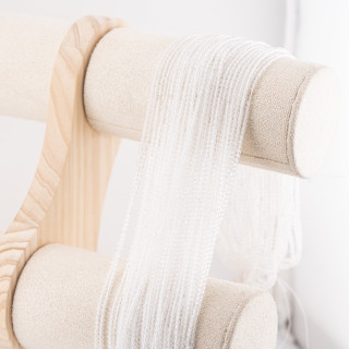 Perline Di Cristalli Rondelle Sfaccettate 3x2mm 10 FILI Su Filo Di Cotone Pronti all'uso Bianco Latte Trasparente