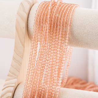 Perline Di Cristalli Rondelle Sfaccettate 4x3mm 10 FILI Su Filo Di Cotone Pronti all'uso