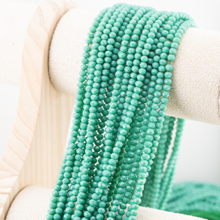 Perline Di Cristalli Rondelle Sfaccettate 4x3mm 10 FILI Su Filo Di Cotone Pronti all'uso