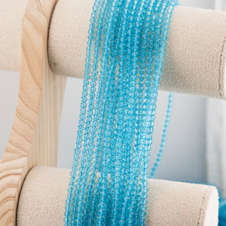 Perline Di Cristalli Rondelle Sfaccettate 4x3mm 10 FILI Su Filo Di Cotone Pronti all'uso