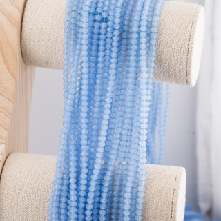 Perline Di Cristalli Rondelle Sfaccettate 4x3mm 10 FILI Su Filo Di Cotone Pronti all'uso