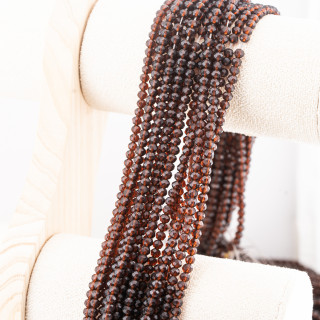 Perline Di Cristalli Rondelle Sfaccettate 4x3mm 10 FILI Su Filo Di Cotone Pronti all'uso