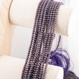 Perline Di Cristalli Rondelle Sfaccettate 4x3mm 10 FILI Su Filo Di Cotone Pronti all'uso