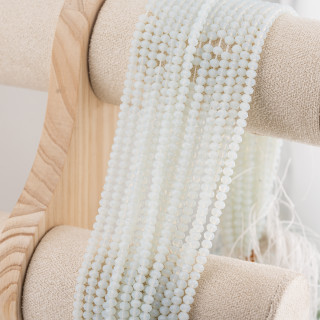 Perline Di Cristalli Rondelle Sfaccettate 4x3mm 10 FILI Su Filo Di Cotone Pronti all'uso