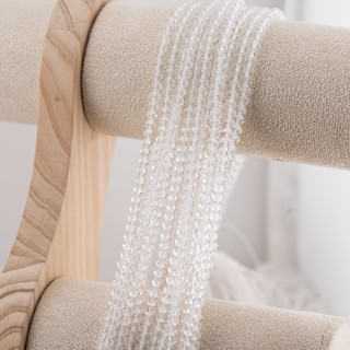 Perline Di Cristalli Rondelle Sfaccettate 4x3mm 10 FILI Su Filo Di Cotone Pronti all'uso