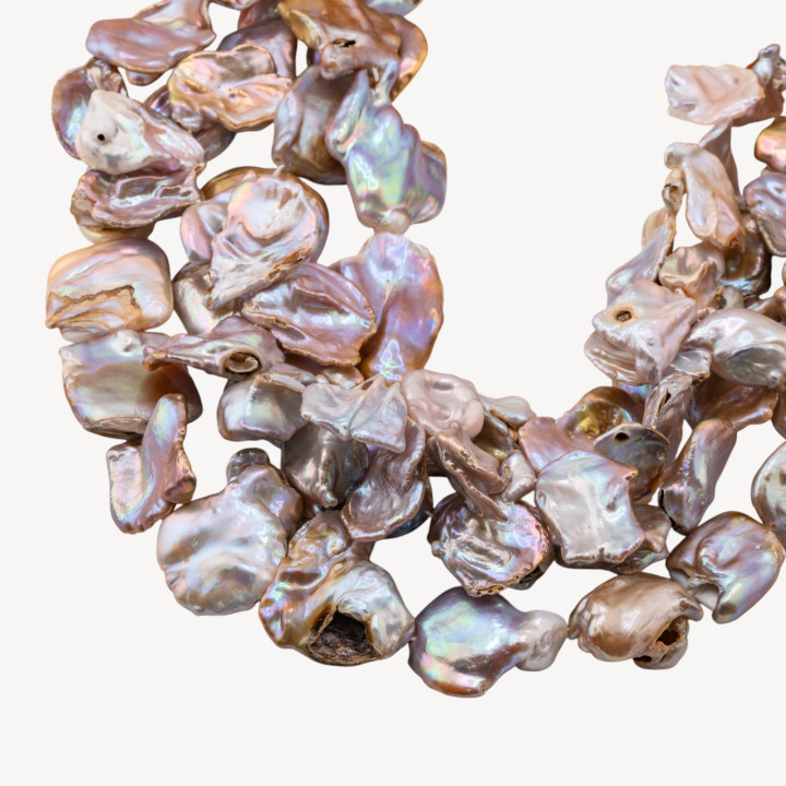 Perle Di Fiume Barocche Keshi Piatte