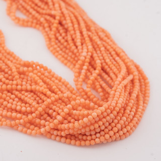 Coral Bamboo Pink Orange Smooth Round 03mm