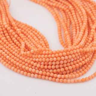 Coral Bamboo Pink Orange Smooth Round 04mm