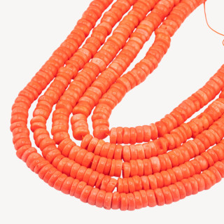 Corallo Bamboo Arancio Rondelle Dischi 8x3mm