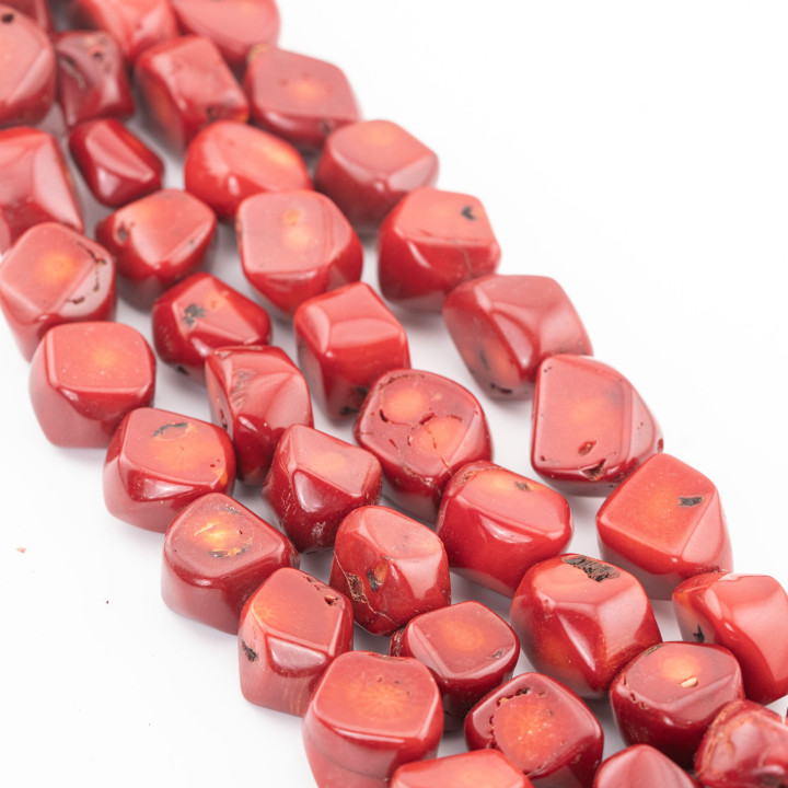 Corallo Bamboo Rosso Sasso Irregolare Scaglie 12-15x18-25mm